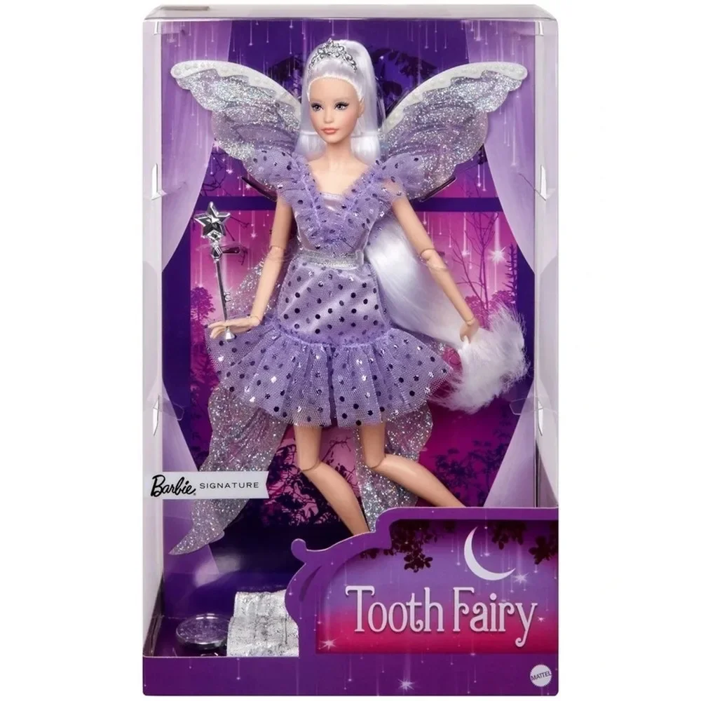 Original Barbie Signature Tooth Fairy Dolls for Girls Articulated Jointed Collection Toys for Childrren Christmas Birthday Gift