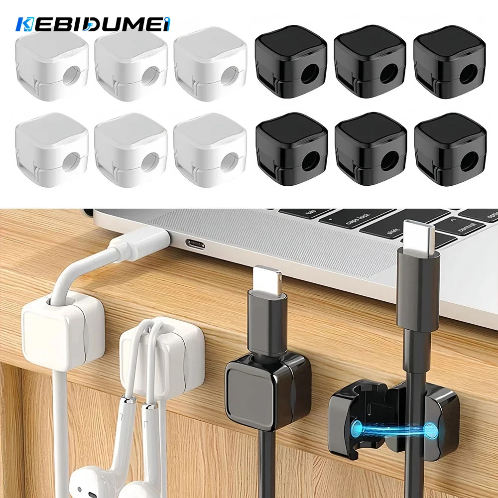 KEBIDUMEI Magnetischer Kabelclip, Kabelaufwickler, selbstklebender Kabelhalter, Kabel-Organizer, USB-Ladekabel-Aufwickler für Büro und Zuhause – Detail 1