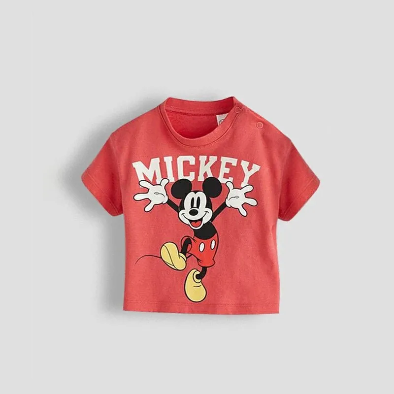 1-6Years Old Child Clothes Summer Short-sleeved Tees Casual Loose Simple Crewneck Base Shirt Toddler New Cartoon Print T-shirt