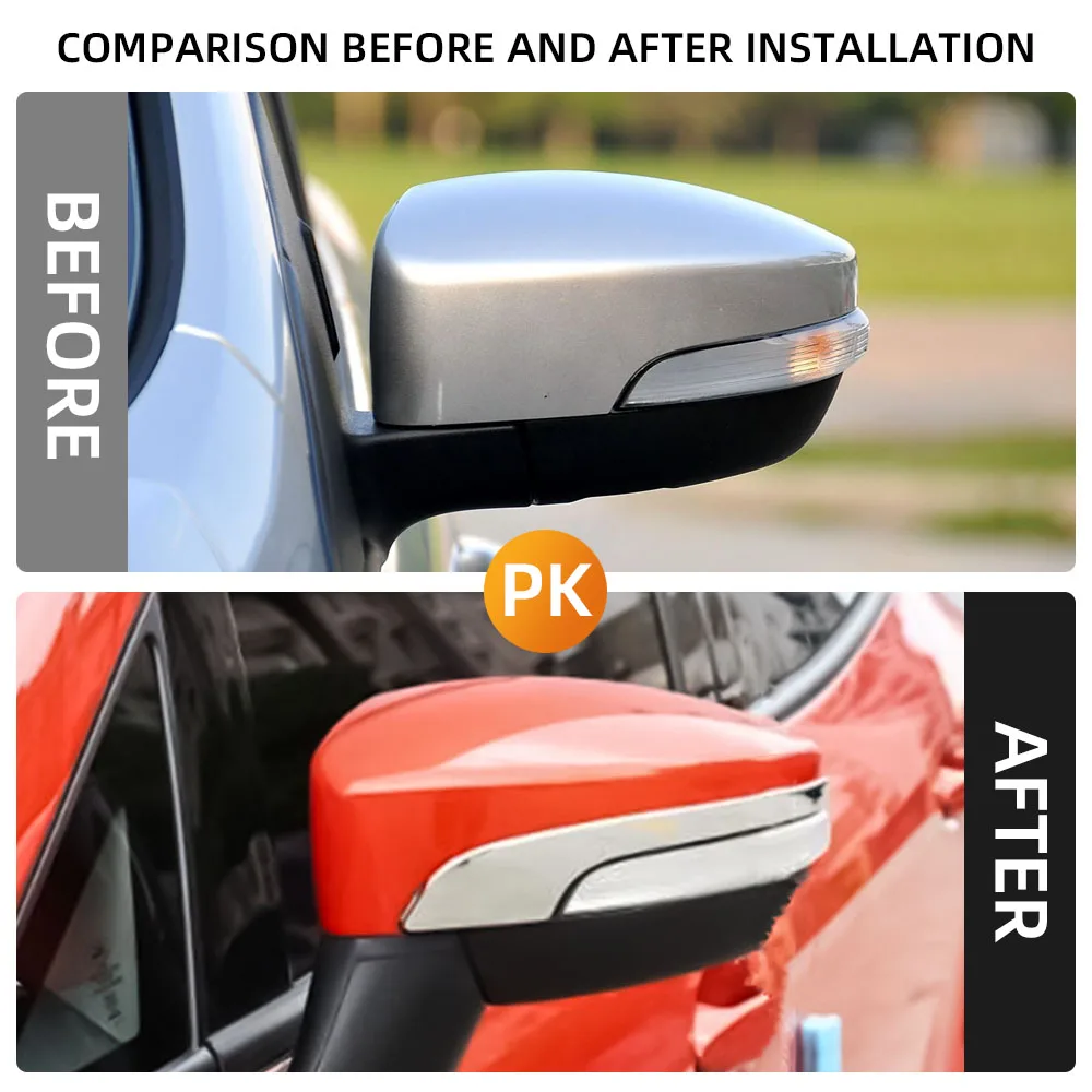 For Ford Kuga Escape Ecosport 2013-2019 Rearview Mirror Strip Trim Anti-Scratch Trim Side Mirror Sticker Cover Accessories