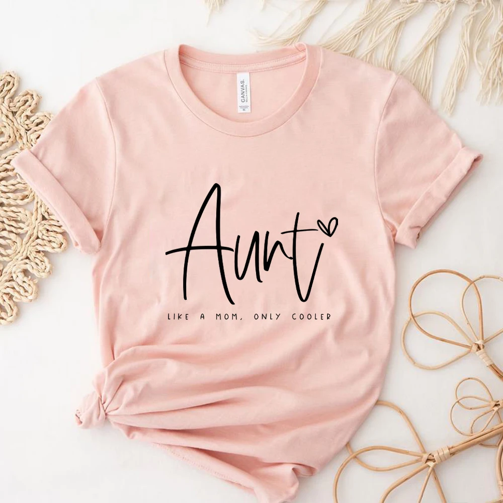 

Aunt T Shirt Bae Shirt Like A Mom Only Cooler Shirts Mother's Day T-shirt Godmother Shirt Women Trendy Short Sleeve Casual Tops