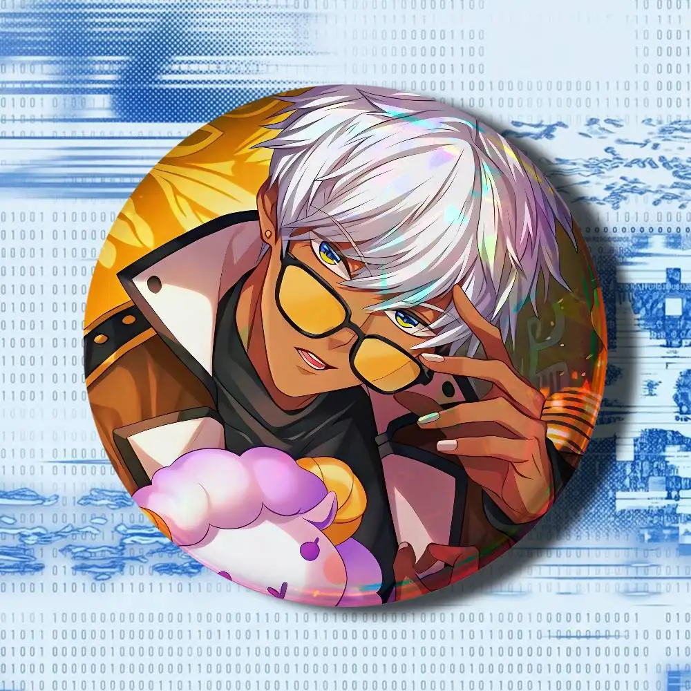 M-Mammon O-Obey Me Button Handmade Brooch For Clothes Cartoon Badge Backpack Decoration Jewelry Accessories