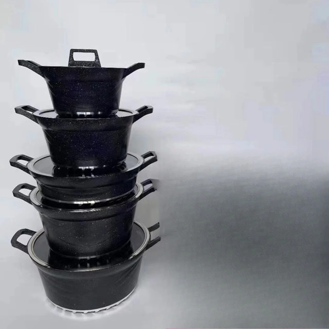 Conjunto de panelas antiaderentes Conjunto de panelas de alumínio antiaderentes Panelas combinadas de alumínio