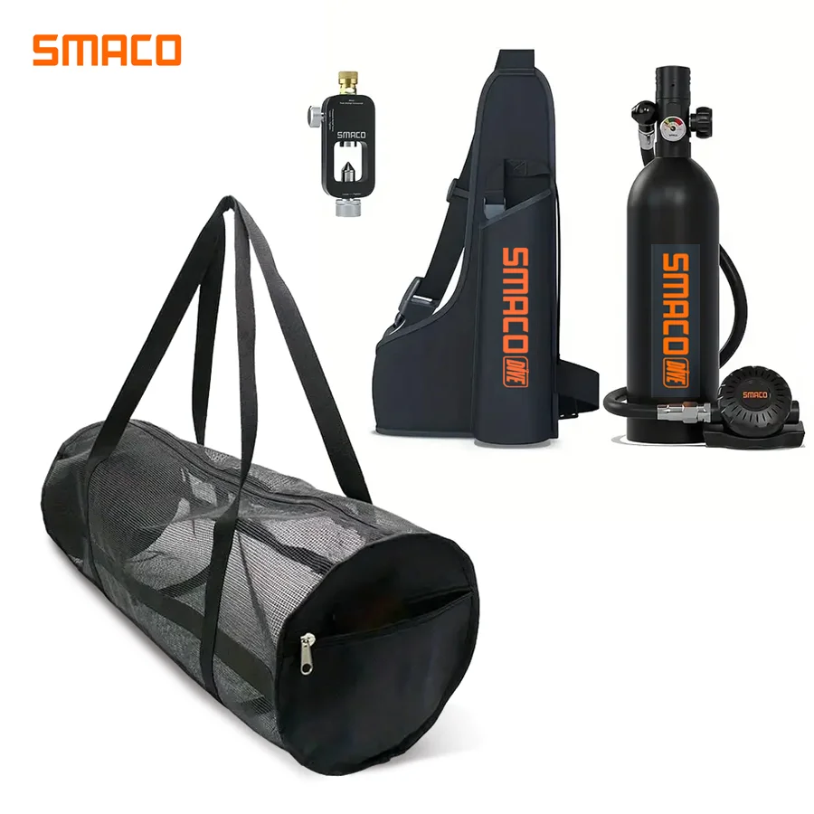 SMACO 1L Portable Mini Diving Tank suit Swimming equipment snorkeling Diving tools Diving Scuba tank Unisex Christmas gift