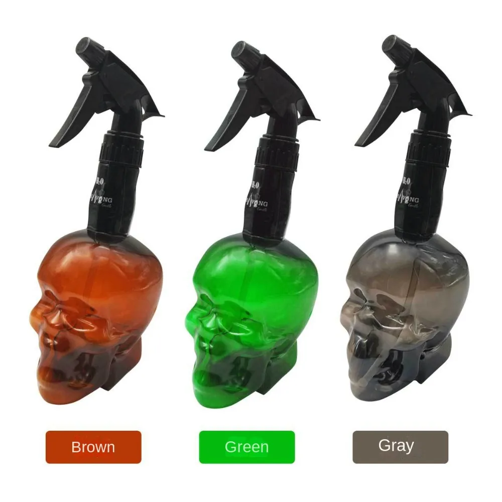 الجمجمة رئيس تصميم تصفيف الشعر رذاذ زجاجة سعة كبيرة بخاخ الماء ضباب مسقاة 500 مللي تصفيف الشعر زجاجات إعادة الملء