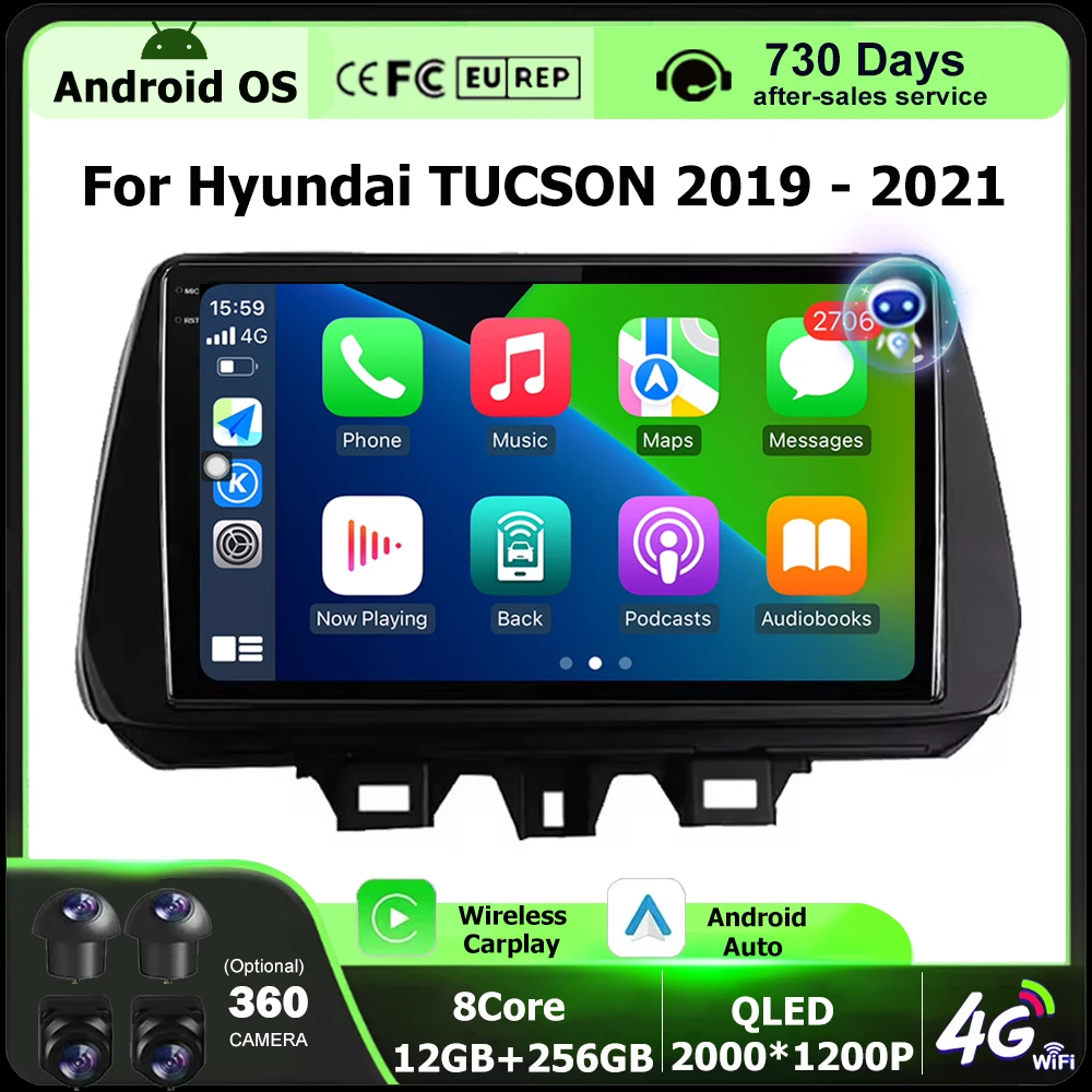 

Android Auto Carplay For Hyundai TUCSON 2019 2020 2021 Car Radio Multimedia Player Navigation GPS Tools 4G WIFI Bluetooth DSP