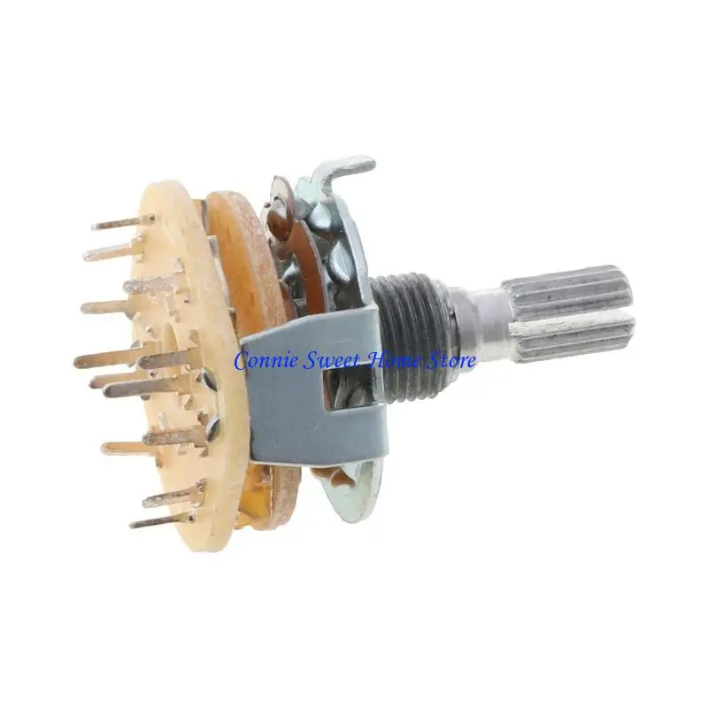 

LXAF Shaft Panel Mount 2P5T Rotary Switch Selector Band 2 Pole Position 5 RS25