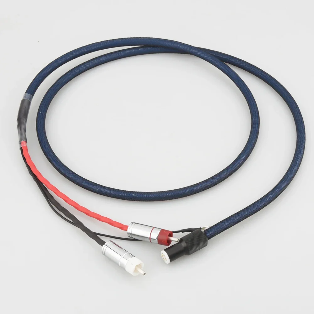 Audiocrast OFC ชุบเงินพร้อมป้องกัน RCA 5 ขา DIN XLR U spade ปลั๊ก Phono Tonearm สาย Ground Wire