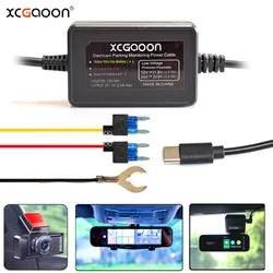 12V-24V To 5V 2.5A Dash Cam Car Camera Recorder 24H Parking Monitoring Hardwire Kit Power Cord With Mini Micro Type-C USB Port