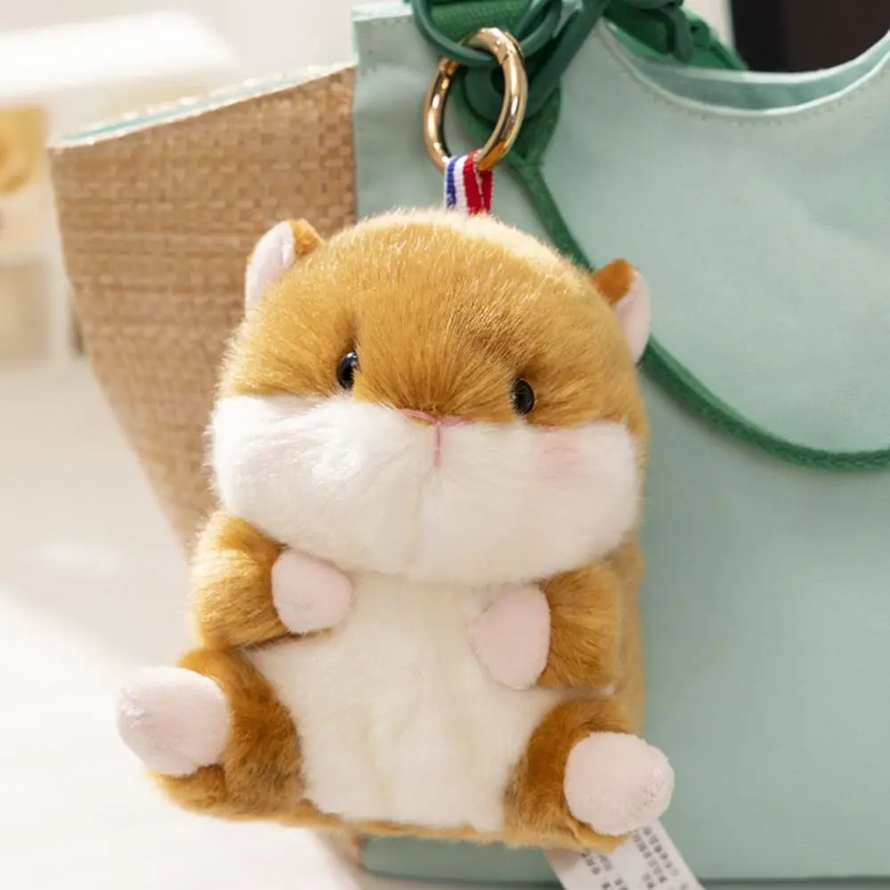 Hamster coelho de pelúcia boneca pingente elefante selo porco vaca chaveiro de pelúcia 13cm bonito porco coelho boneca chaveiro de pelúcia