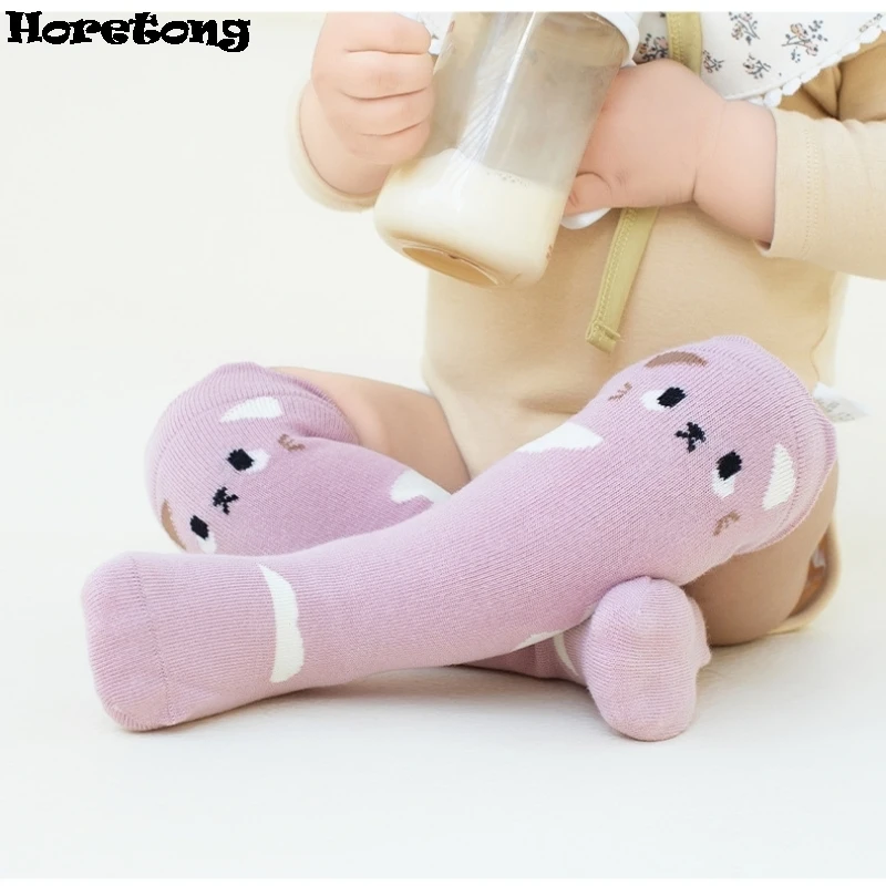 2024 Autumn New Baby Long Socks Newborn Toddler Soft Elastic Cartoon Sock Cotton Boy Girl Cute Knee High Boneless For 0-3 Years