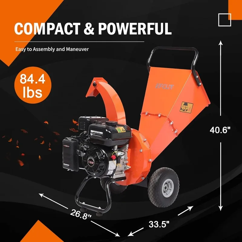 C30 LITE Houtversnipperaar Shredder Mulcher Heavy Duty 7 PK 212cc Gasaangedreven 3 inch Max. capaciteit 1 jaar garantie na product