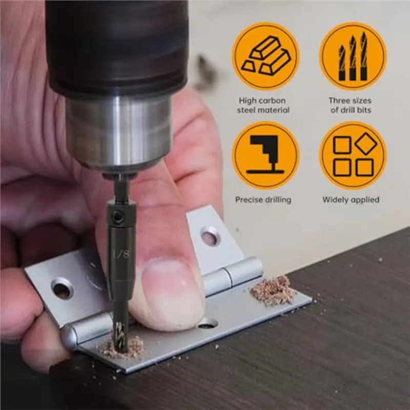 AB34-Self Centering Drill Bit Set 3 Pcs- 3/32