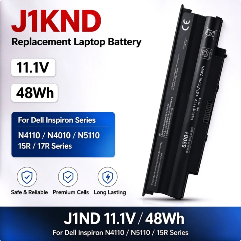 J1KND 48Wh Laptop Battery for Dell Inspiron 13R N3010 N3110 14R N4010 N4050 15R N5010 N5110 N5030 17R N7010 N7110 4T7JN W7H3N