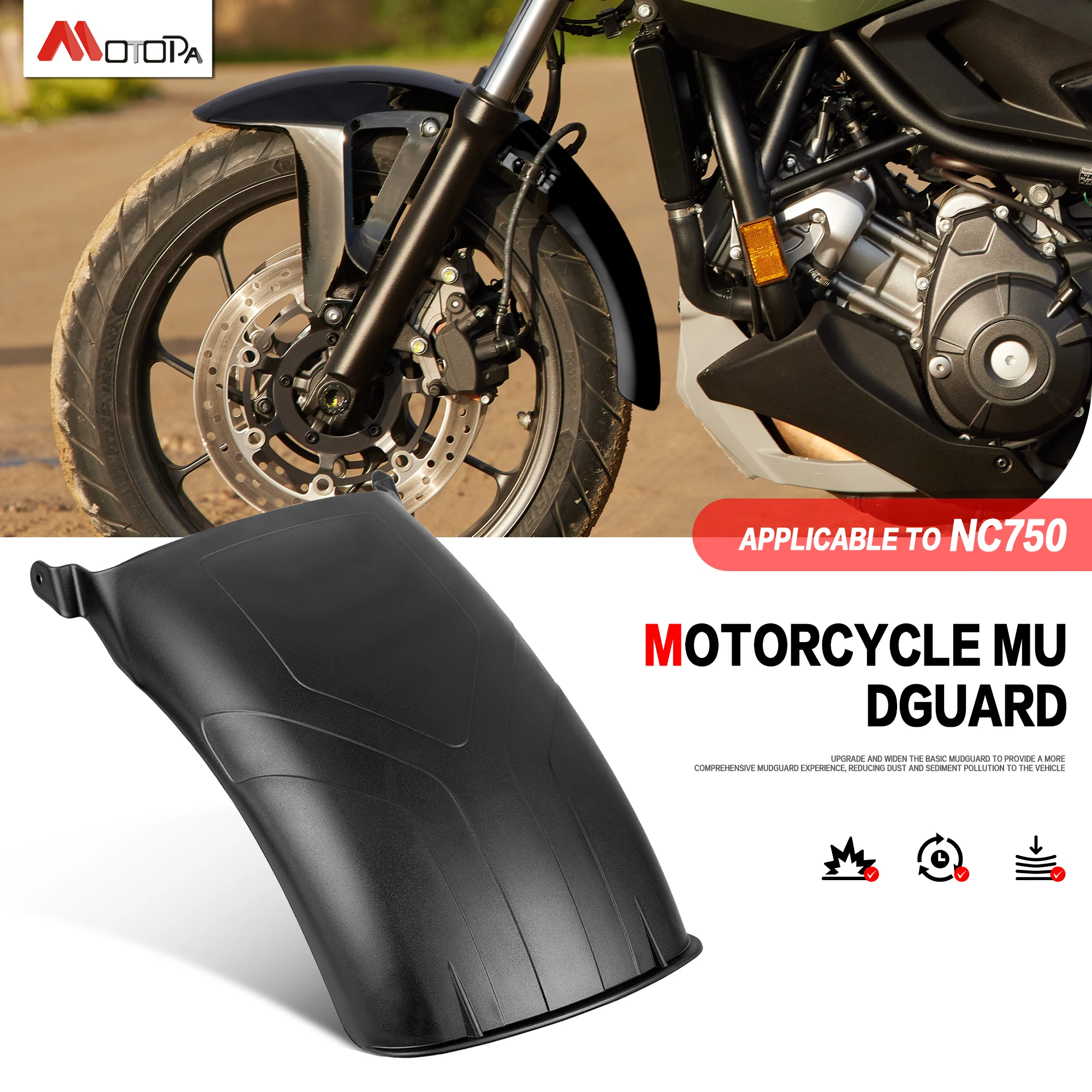 Motorradzubehör Kotflügelverlängerung vorne, Schmutzfänger ohne Bohren für Honda NC750X 2025 NC750 X 2026