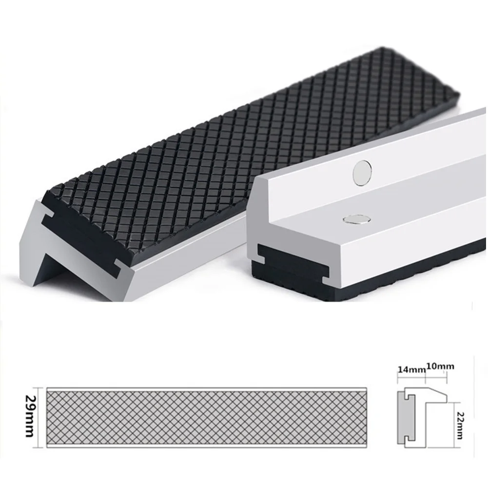 

2pcs 4/5/6inch Vise Guard Strip Industrial Grade Magnetic Vise Jaws Aluminum Alloy Non Slip Rubber For Heavy-duty Clamping