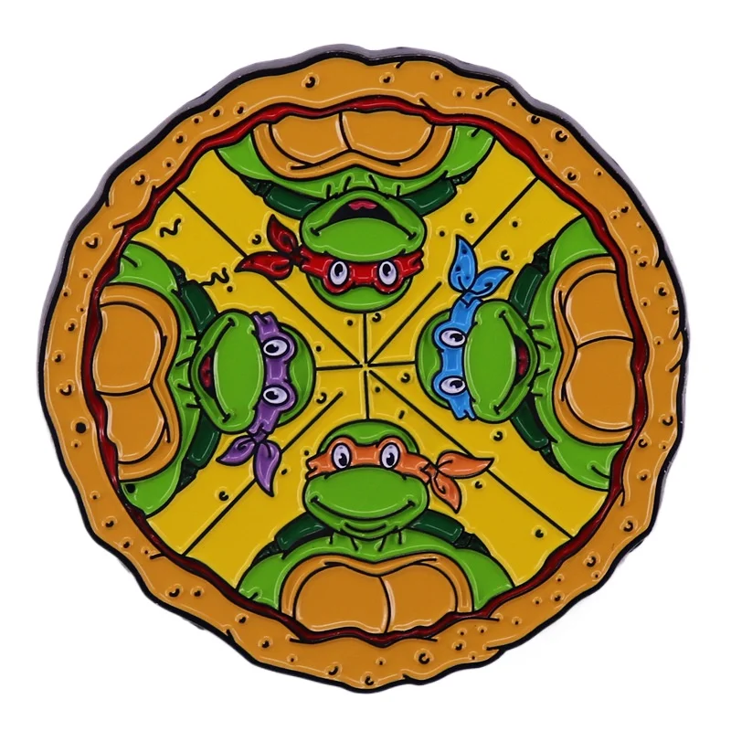 TMNT 닌자 거북이 귀여운 만화 에나멜 핀 브로치 옷깃 배지 어린이를위한 동물 쥬얼리 선물 친구 의류 배낭 장식