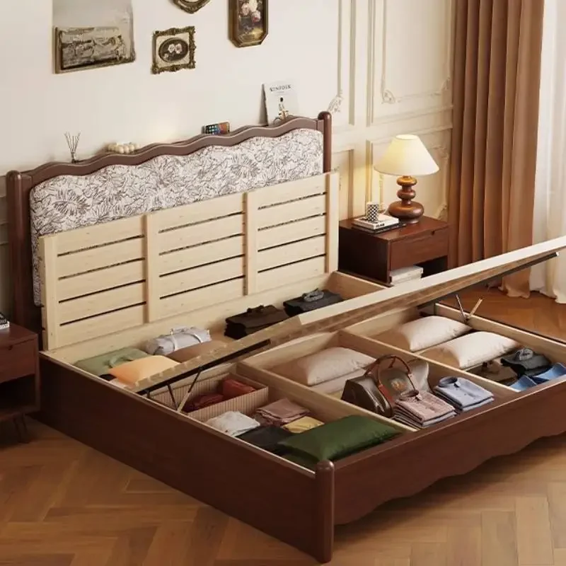 Nordic Designs Double Bed Style Australia Soft Japanese Wooden Double Bed Luxury Modern Adults Cama Box Casal Bedrooms Furniture