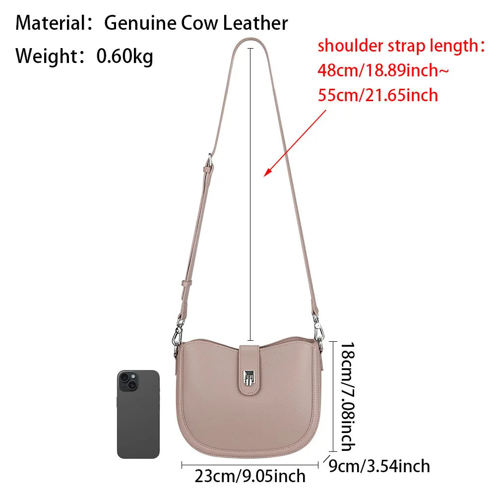 Royal Bagger Genuine Leather Shoulder Crossbody Bags Fashion Casual Satchel Purses Large Capacity Commuting Bucket Bag 2853