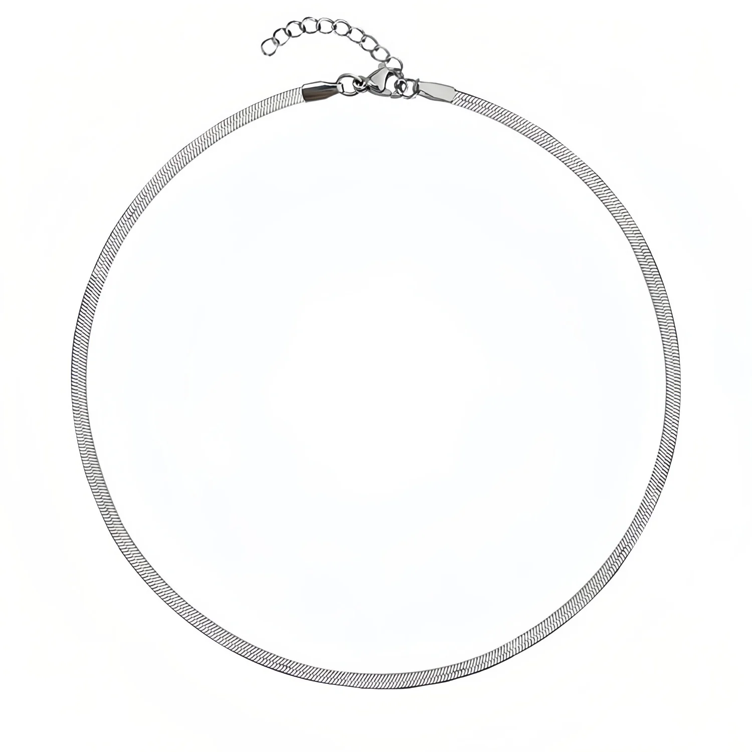 3MM Edelstahl Flache Schlangenkette Halskette Hip-Hop Einfache Titanstahl Herrenhalskette Modeschmuck Halskette für Damen – Detail 6