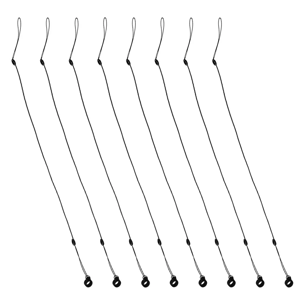 

8 PCS Lanyard Anti-lost Pen Elastic Bungee for Touch Pens M Armband Black Holder Strap Loop