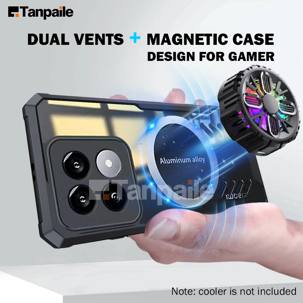 Tanpaile- Magnetic Cooling Case For Xiaomi 14T Pro Case Shockproof Gaming Funda Bumper