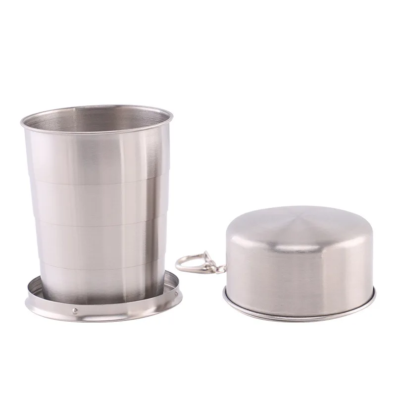 Tasse pliante en acier inoxydable, ustensiles de cuisine de camping, tasse rétractable, tasses à thé, ustensiles de camp, tasse pliée, ustensiles de