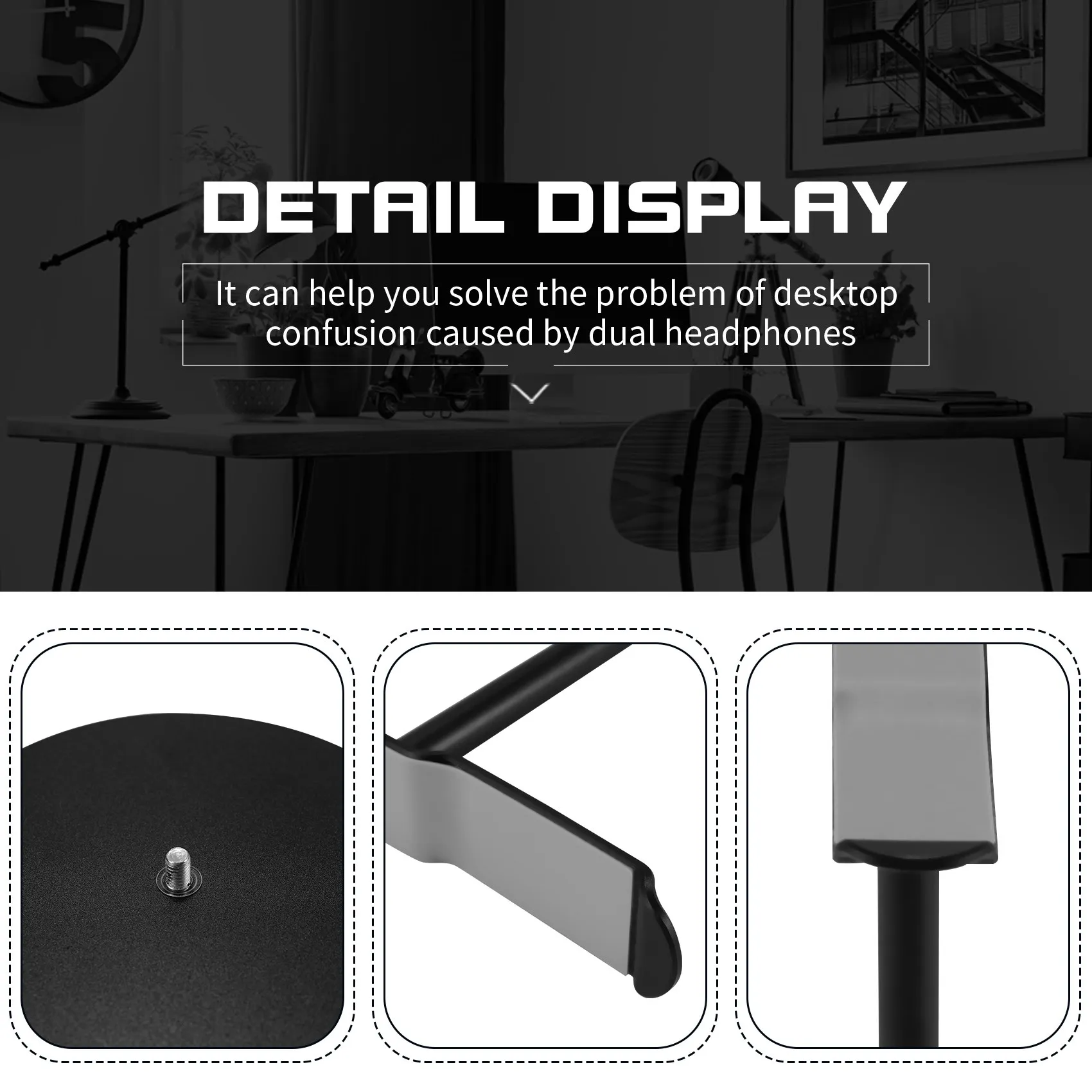 SMIEA Алюминиевая двойная подставка для наушников для настольного ПК, держатель игровых гарнитур, подставка для наушников, вешалка для настольного дисплея, двойной баланс