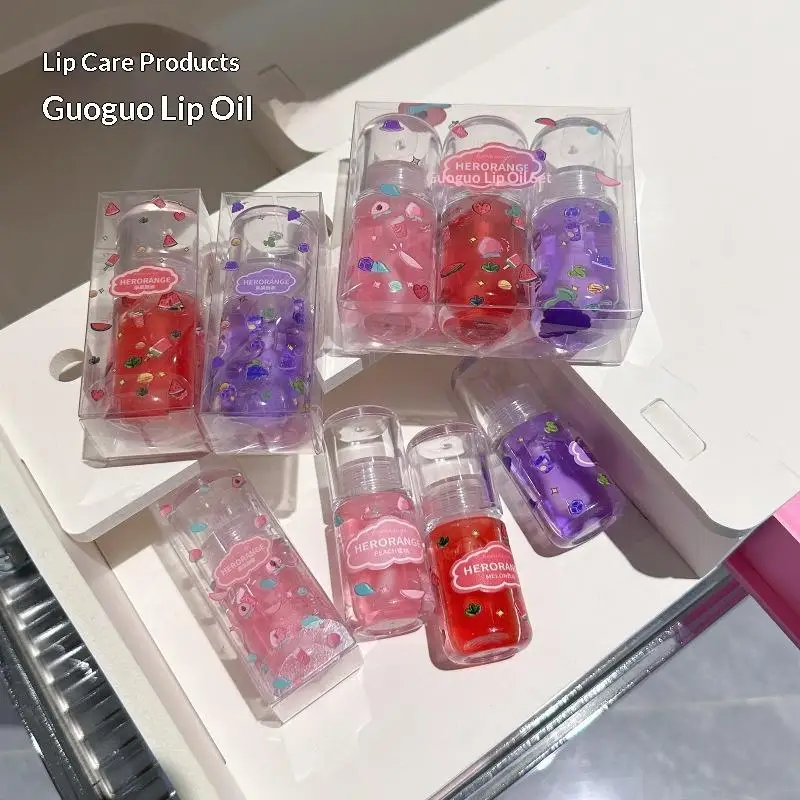 NIEUWE HERORANGE 1/3 Stuks Fruitsmaak Lipolie Hydraterende Lippenbalsem Lipgloss Lip Primer Lip Care Make-Up