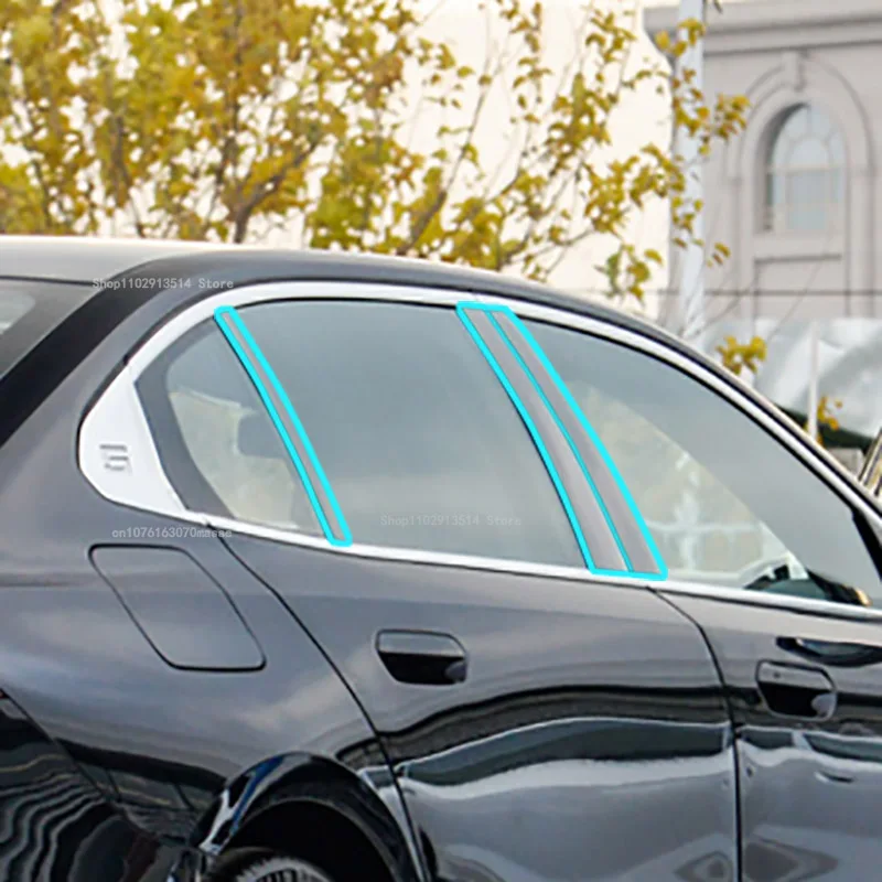 لسيارات BMW Series 5 G60 G61 i5 2024 نافذة باب السيارة مركز الأوسط B C عمود عمود آخر غطاء طبقة رقيقة واقية تأثير المرآة #5