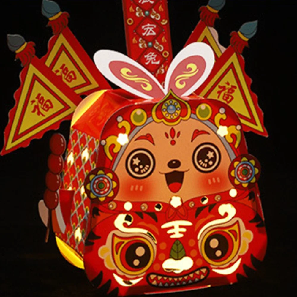 Mid-Autumn Festival Kinderkonijnlantaarn Bunny Design Handgemaakte DIY Handlantaarn Materiaal Antieke stijl