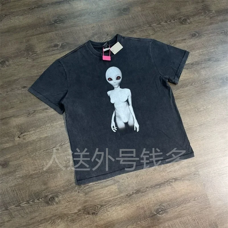 

25ss Vintage Saint Michael Black Short Sleeve Men Women Pure Cotton Washed Casual Shirts