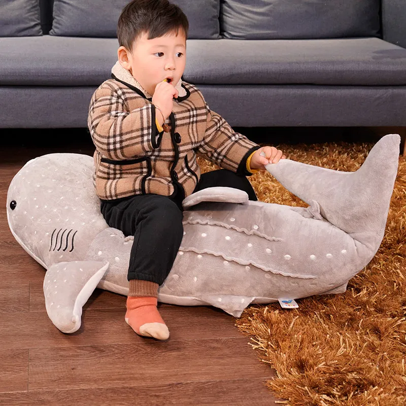 50-150cm New Blue Shark Plush Toys Big Fish Cloth Doll Whale Stuffed Plush Sea Animals Cushion Children Kids Birthday Gift