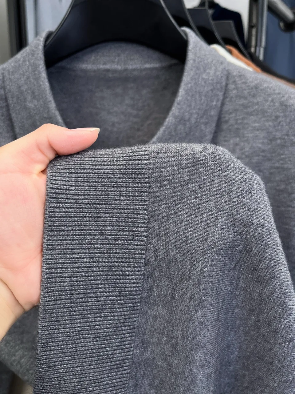 Herren Wollmischung Polo-Pullover Schwergewichtiger Warmer Strickpullover Anti-Pilling Weicher Griff Langarm-Pullover Herbst Winter – Detail 13