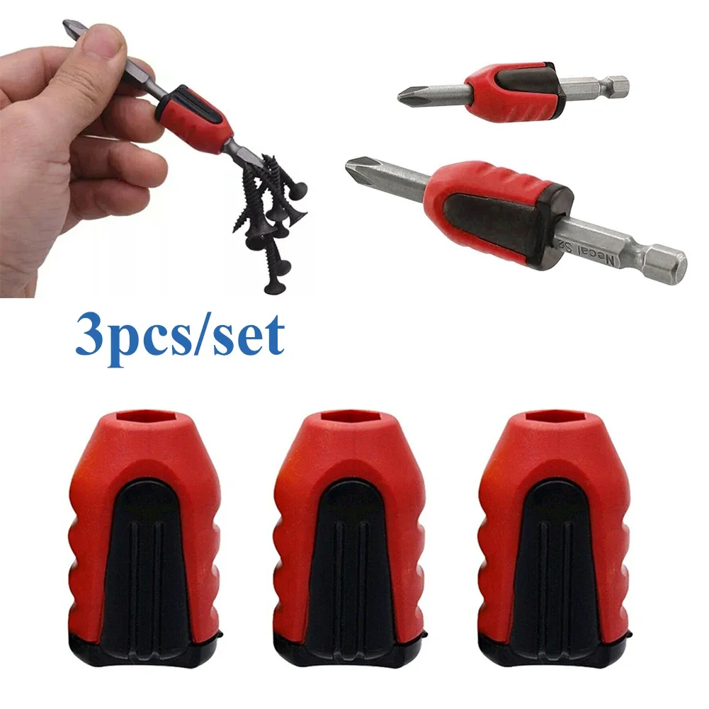 3PCS Magnetic Ring Screwdriver Bit Holder, Wear Resistant and Prevents Screws from Falling Off, Enhances Magnetic Force