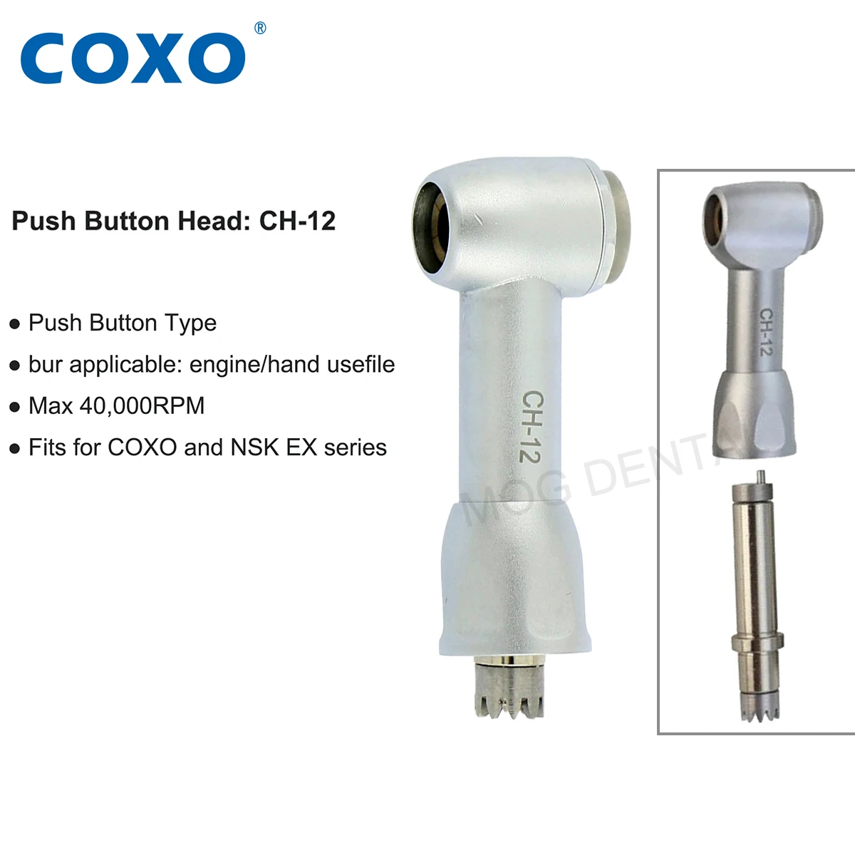 COXO Dental Low Speed Handpiece Contra Angle Spare Head Accessories Compatible for NSK Endo Reciprocating Handpiece