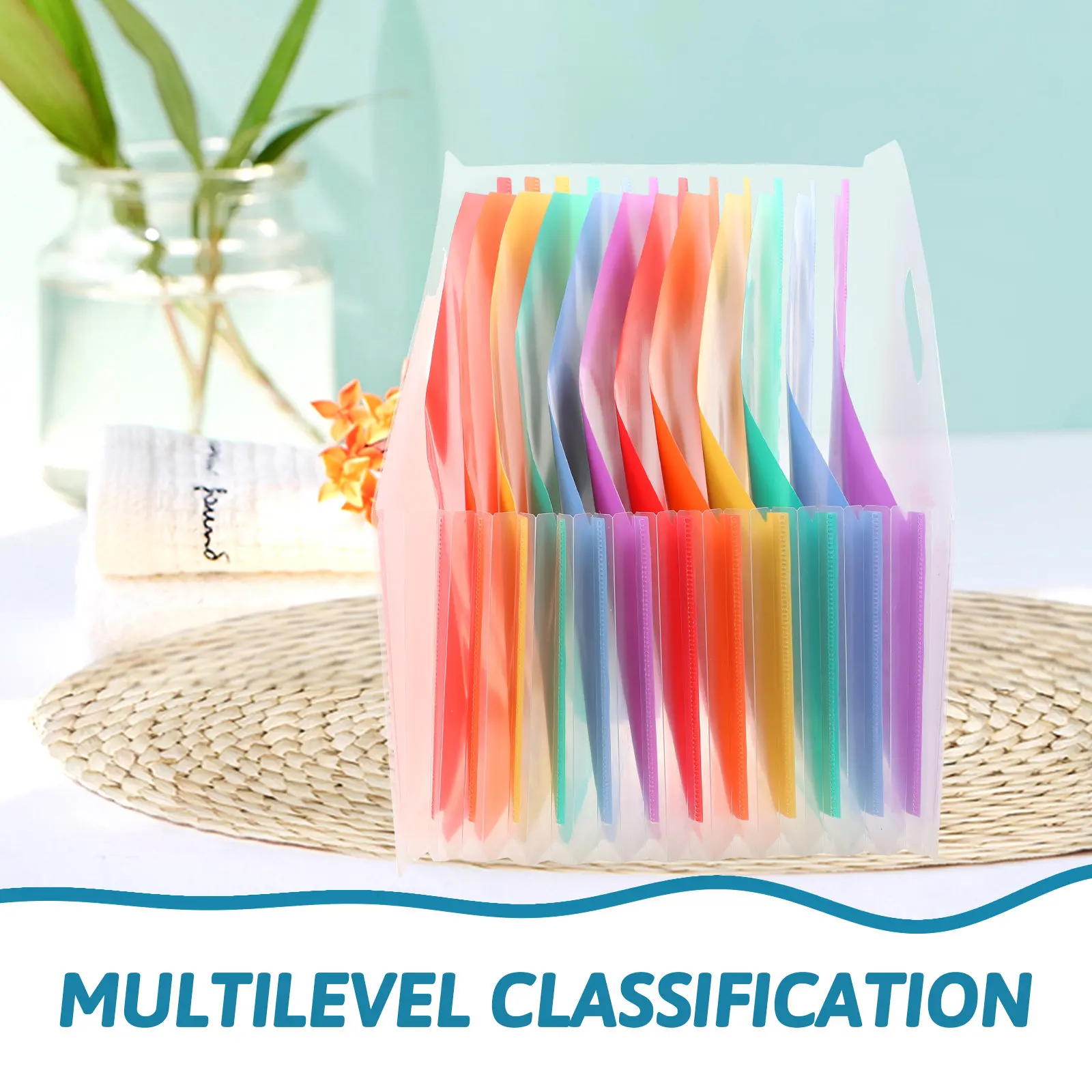 

Heavy Duty Plastic Accordion Folder Expandable File Organizer Large Capacity Standing Desktop Document Holder for Office