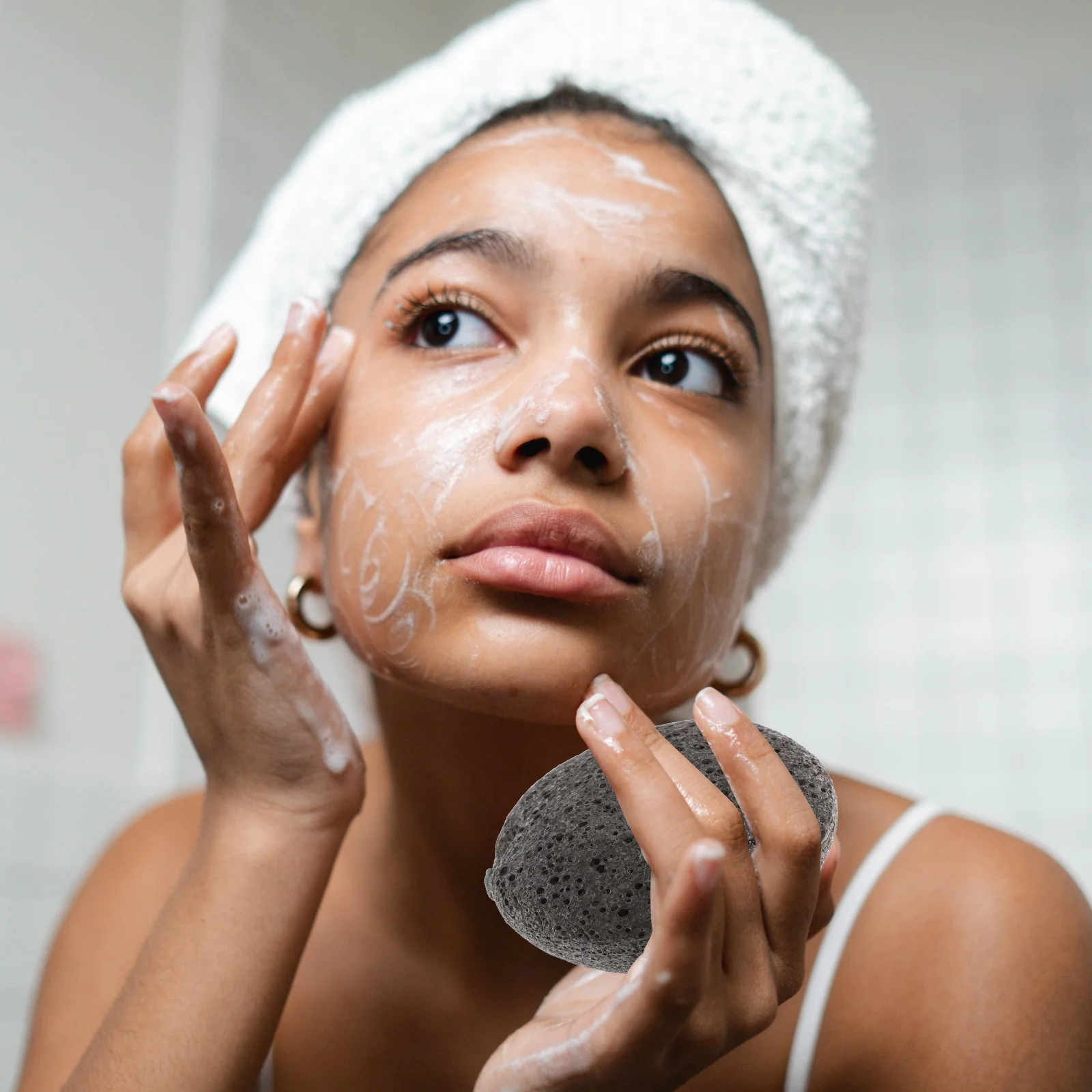 Esponja de eliminación de maquillaje Facial, herramienta de limpieza Facial, esponjas exfoliantes, limpieza profunda suave de poros, Control de aceite, cara diaria