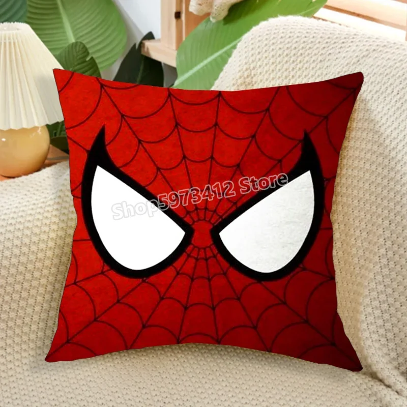 

SpiderMans Plush Cushion Cover Pillowcase Decoration Cartoon Marvels Pillowslip Cover Car Bed Room Decor Birthday Party Gift