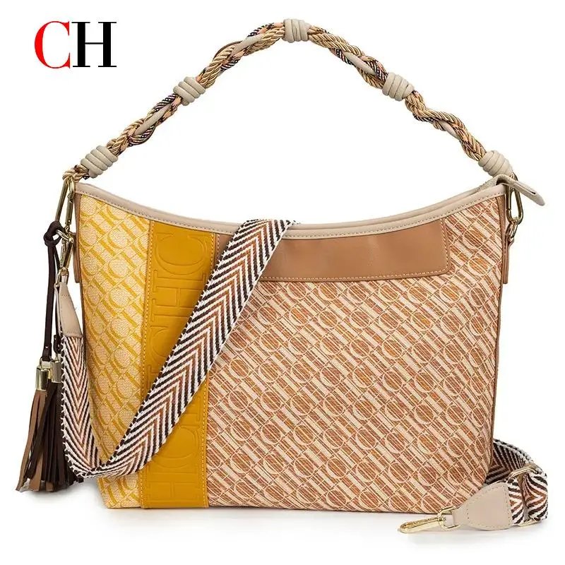 

CHCH Women's Tote Bag 2025 New Splicing Design Dual purpose Shoulder Bag Large Capacity Commuter Ladies Bag