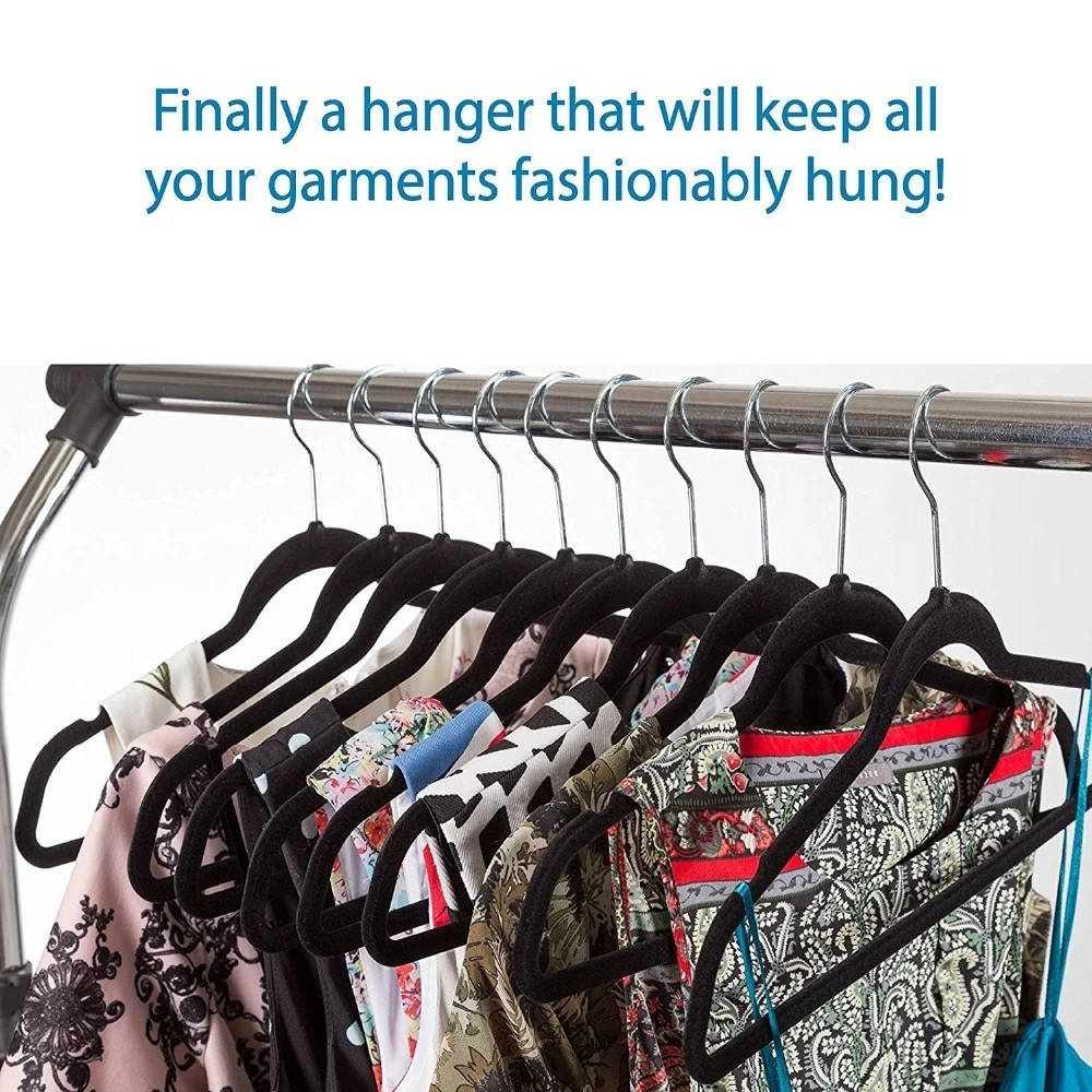 Non-slip Velvet Hangers - Suit Hangers Ultra Thin Space Saving 360 Degree Swivel Hook Strong And Durable Clothes Hange