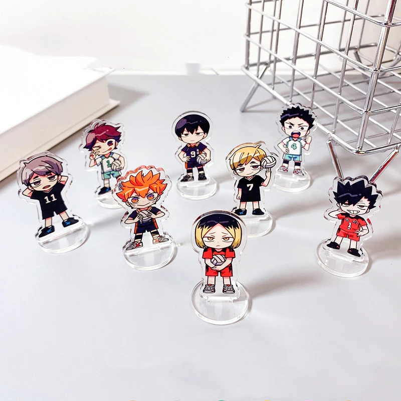 Anime Haikyuu!! Standing Plates Cute Hinata Shoyo Tobio Kageyama Cartoon Action Figures Model Toy Desktop Ornament Fans Gifts