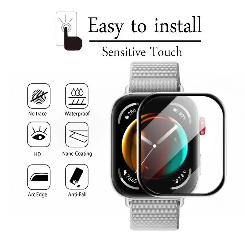 Protective Film For Huawei Watch Fit 3 Fall Prevention Full Cover Screen Protector For Huawei Watch fit3 Soft Film Not Glass