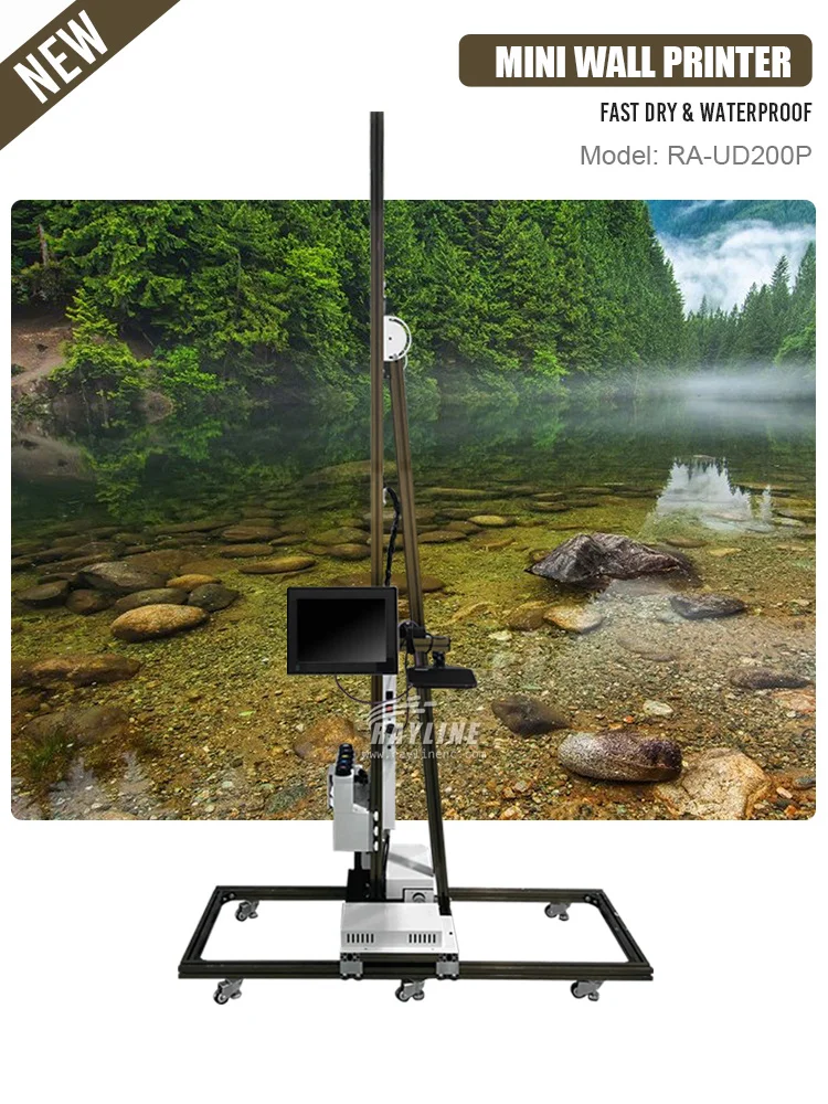 Uv Inkt Direct Te Muur 3D Verticale Muur Printer Voor Witte Latex Verf Shell Poeder Muur 2880 Dpi Touch Screen