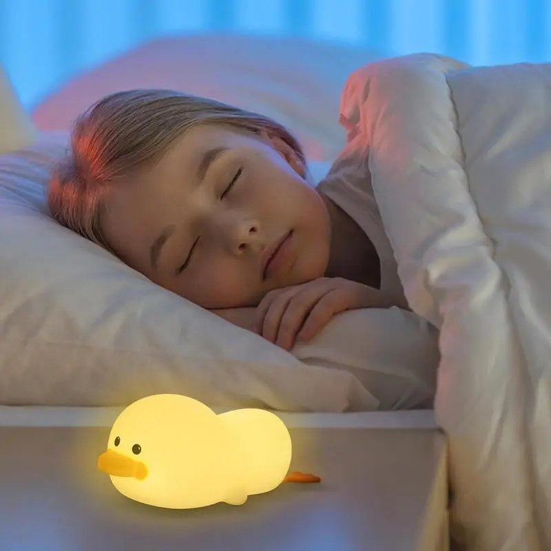 

Cute Duck Night Light Dimmable Nursery Nightlight Rechargeable Touch Control Soft Kids Nursery Nightlight With Timer For Living