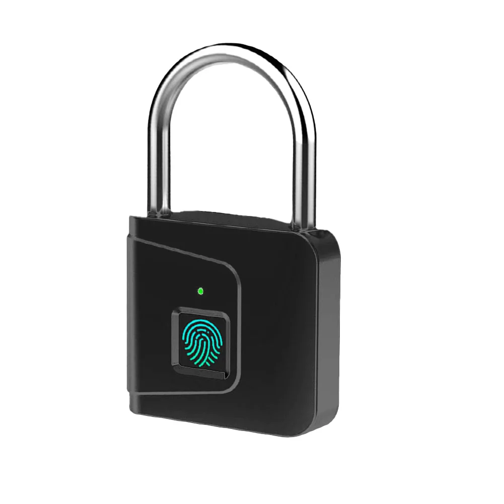 Smart Fingerprint Padlock Zinc Alloy Material One Click Unlocking Long Battery Life USB Rechargeable for Quick Charging