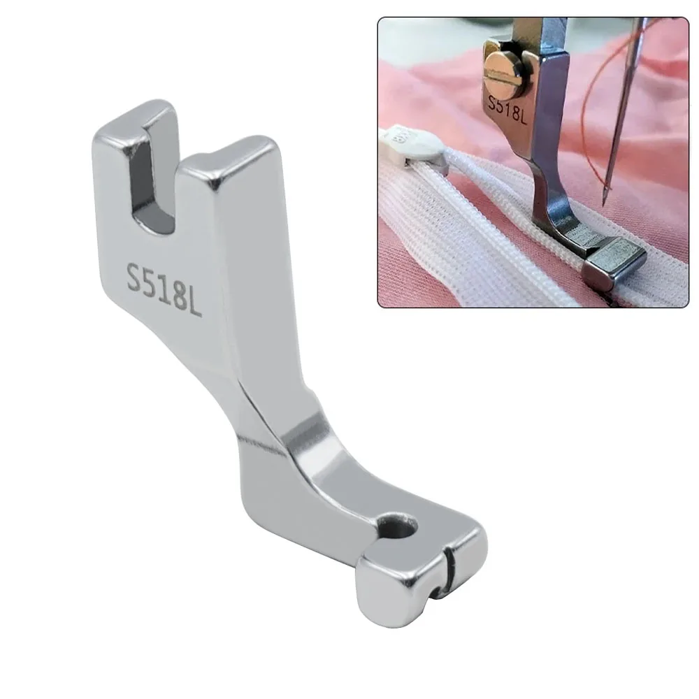 S518L/T168 Random Industrial Sewing Machine Lockstitch Flat Steel Single-Sided Invisible Zipper Presser Foot Sewing Accessories