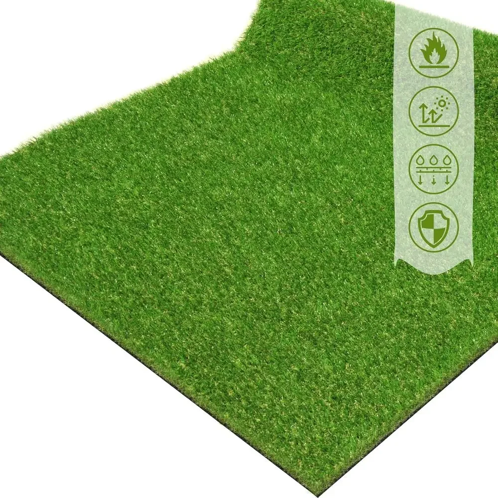 10' x 10' Synthetic Turf Outdoor Rug, 0.8 Thick, Realistic Grass for Yards, Gardens, Landscaping, and Play Areas