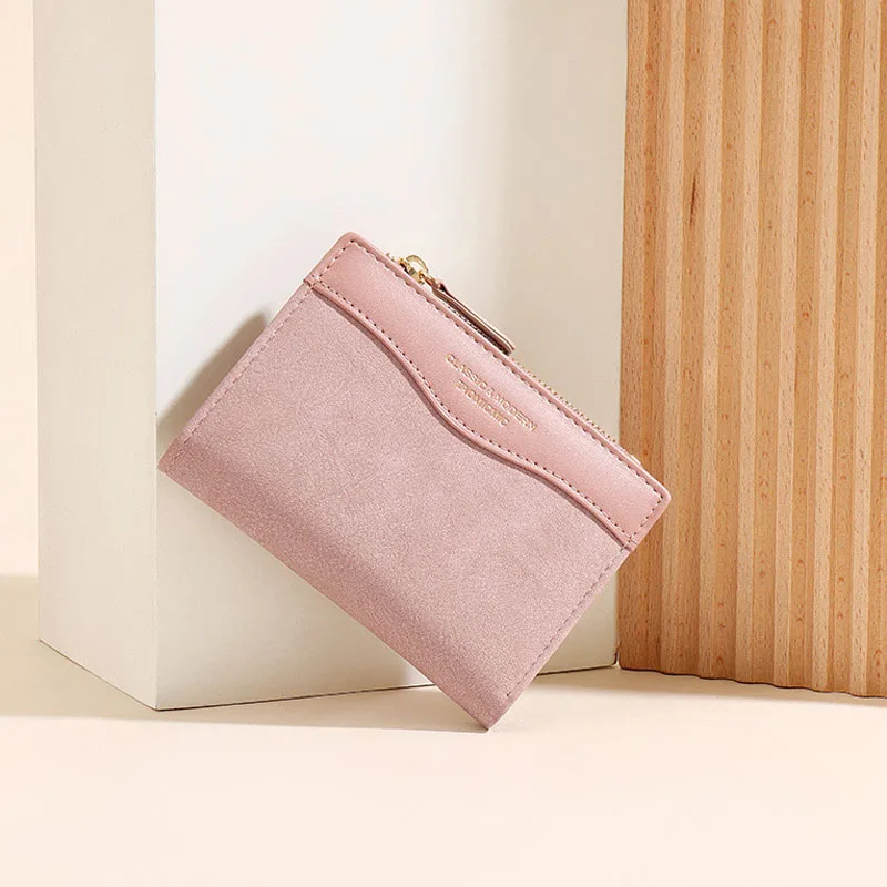 Cute Cartoon Cat Print Trifold Wallet for Women Girls PU Leather Multi‑Card Slots Mini Purse Portable Slim Coin Pocket Small