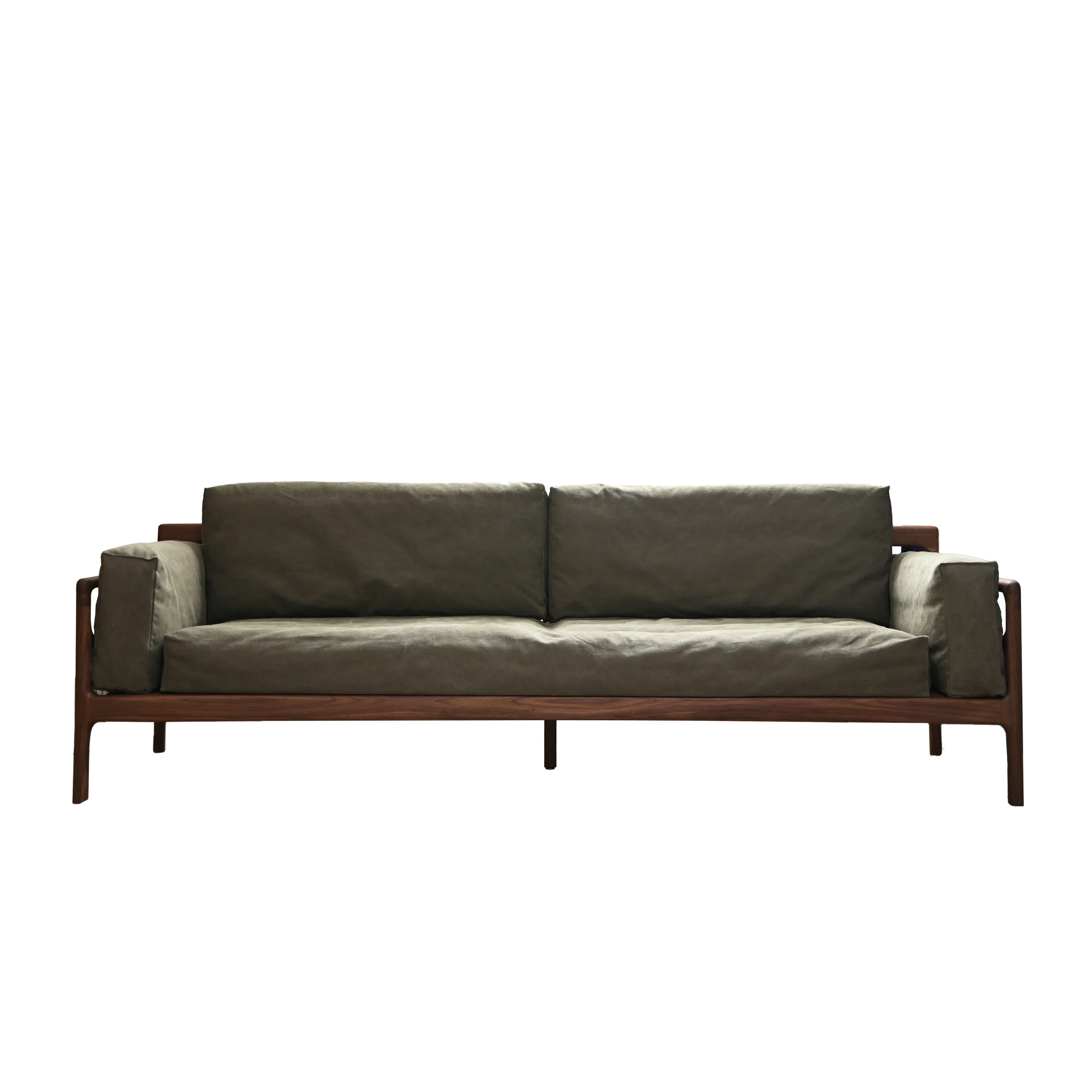 Winter and summer living room fabric sofa North American black walnut ash new Chinese log furniture